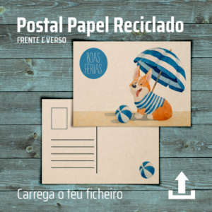 Postal em papel reciclado