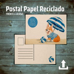 Postal e papel reciclado