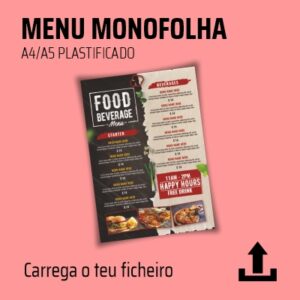Ementas plastificadas