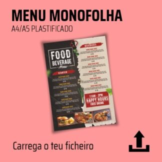 Ementas plastificadas