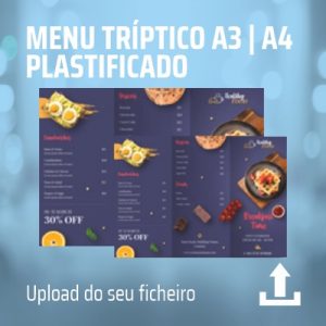 Menu tríptico plastificado