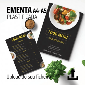 Ementas plastificadas