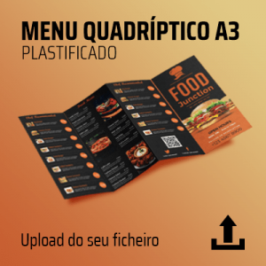 Menu quadríptico plastificado