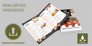 Menu díptico higienizável