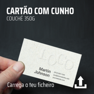 Cartão de visita com relevo