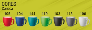 Cores da caneca em porcelana